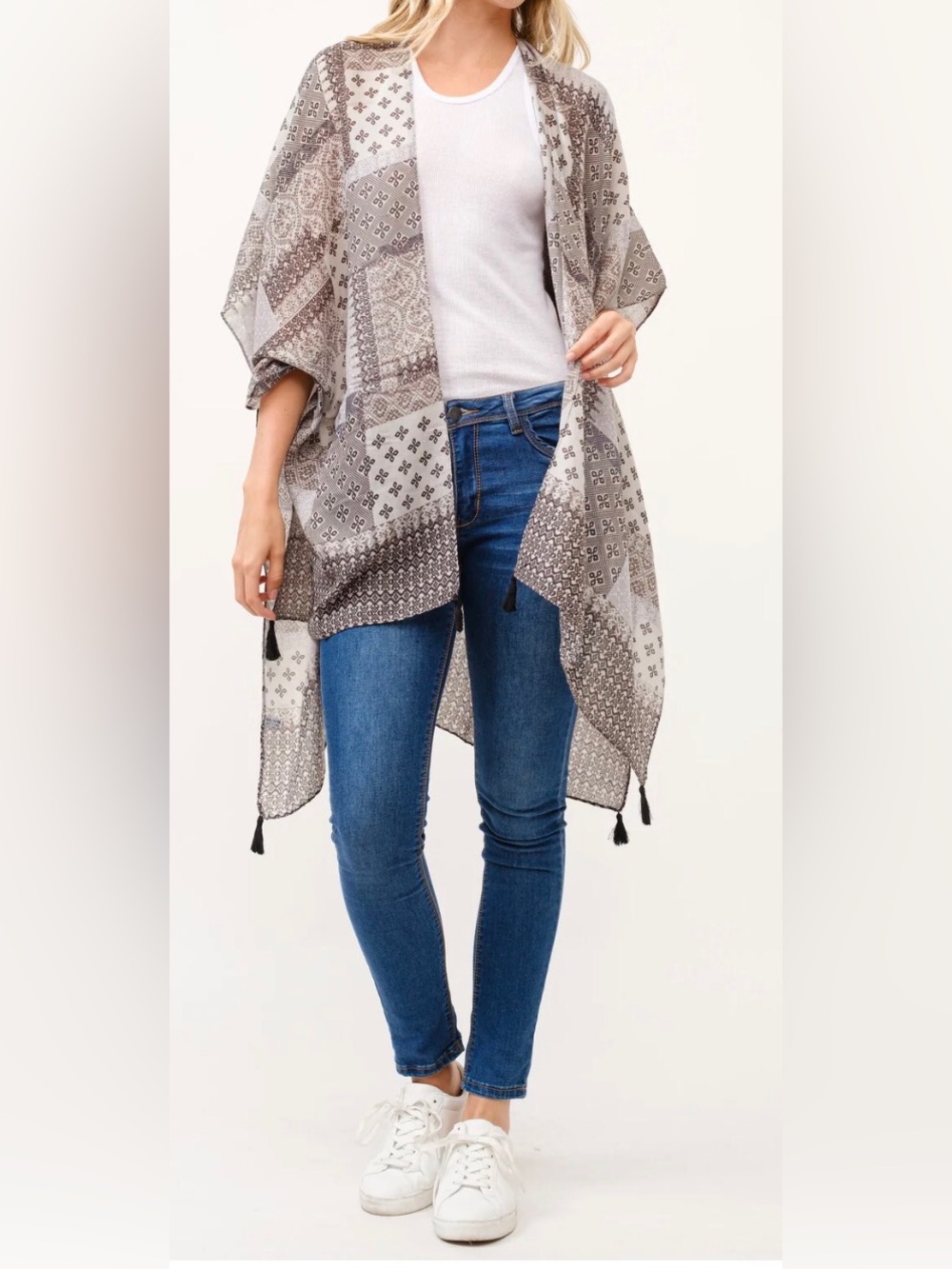 RAJ CARROL Printed Kimono